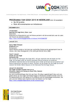 PROGRAMMA VAN GOGH 2015 IN NEDERLAND (d.d. 24 november)