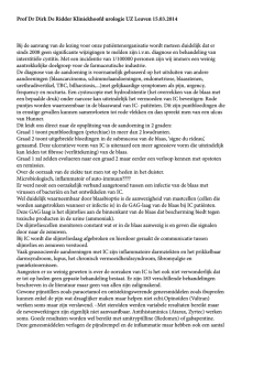 Prof Dr Dirk De Ridder Kliniekhoofd urologie UZ Leuven