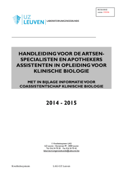 handleiding voor de artsen- specialisten en apothekers