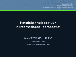 Het ziekenhuisbestuur in internationaal perspectief
