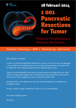 1 001 Pancreatic Resections for Tumor
