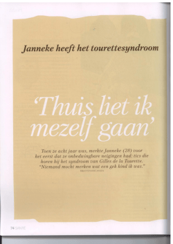 jarmeke heeft het tourettesyndroom