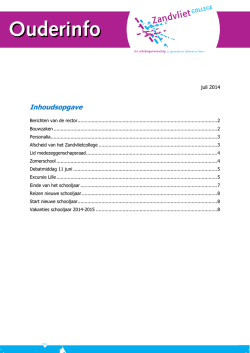 Inhoudsopgave - Zandvlietcollege