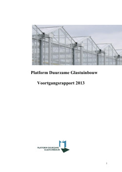 Platform Duurzame Glastuinbouw Jaarrapportage2013 juni14