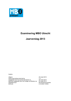 Examinering MBO Utrecht Jaarverslag 2013
