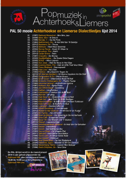 PAL 50 mooie Achterhoekse en Liemerse Dialectliedjes lijst 2014