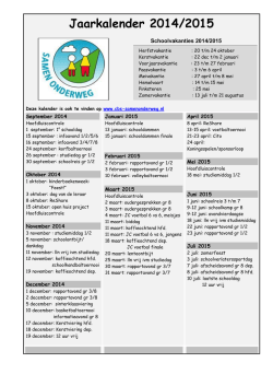 Jaarkalender 2014-2015