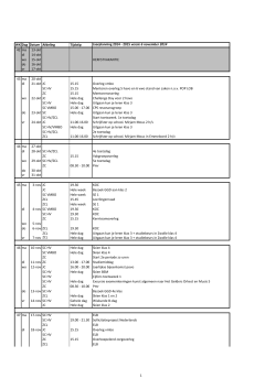WK Dag Datum Afdeling Tijdstip Jaarplanning 2014