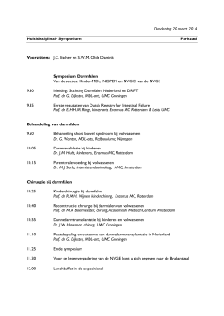 Programma Multidisciplinair Symposium Darmfalen, 20 maart