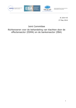 NL - JC 2014 43 - Joint Committee - complaints - Esma