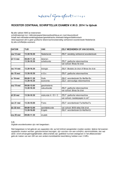 ROOSTER CENTRAAL SCHRIFTELIJK EXAMEN