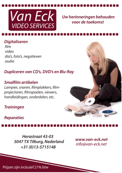 Prijslijst - Van Eck Video Services