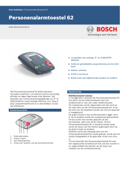 Personenalarmtoestel 62 - Bosch Security Systems