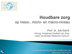 Houdbare zorg op meso-, micro- en macro-niveau