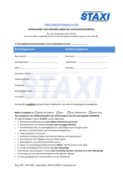 Inschrijfformulier aanvullend taxi vervoer vanaf
