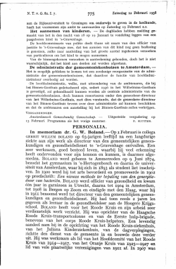 In memoriam dr. G.W. Boland - Nederlands Tijdschrift voor