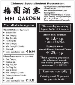 € 13,-p.p. € 25,-p.p.