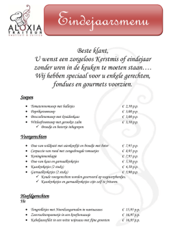 Beste klant, U wenst een zorgeloos Kerstmis of eindejaar zonder