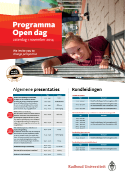 Programma Open dag - Radboud Universiteit