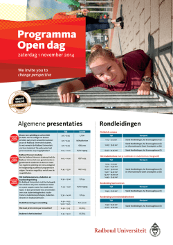 Programma Open dag - Radboud Universiteit