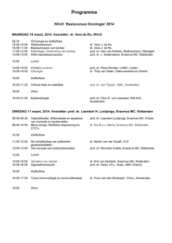 Programma - Nederlandse Vereniging voor Oncologie