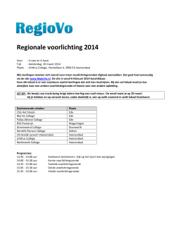 Informatieboekje RegioVO2014 - Christelijk Lyceum Veenendaal