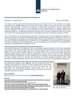 Universiteit Twente samenwerkingsverband Singapore