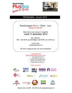 Programma Plusbus voor januari 2015 - Gemeente Etten-Leur