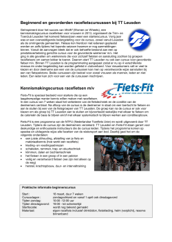 Beginnend en gevorderden racefietscursussen bij TT Leusden