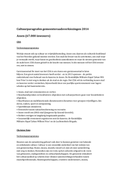 Cultuurparagrafen gemeenteraadsverkiezingen 2014 Assen