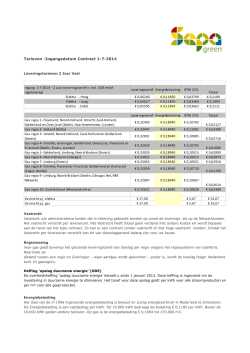 Tarieven -Ingangsdatum Contract 1-7-2014