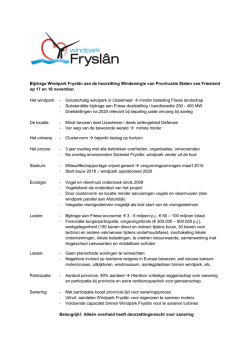 Bijdrage Windpark Fryslân aan de hoorzitting