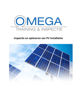 Inspectie en opleveren van PV Installaties