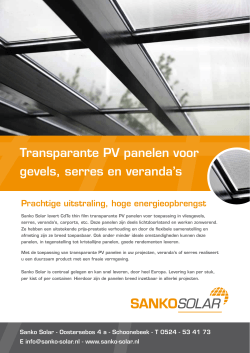 Transparante PV panelen voor gevels, serres en