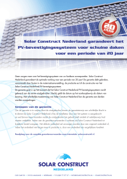 Solar Construct Nederland garandeert het PV