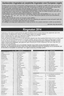 Aanbevolen ringmaten 2014 (pdf)