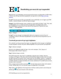 Handleiding geavanceerde opvraagmodule