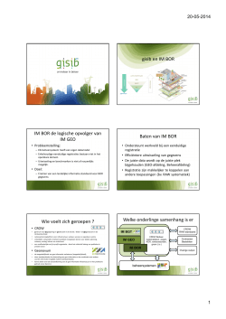 gisib en IM BOR IM BOR de logische opvolger van IM GEO Baten