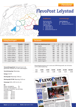 FlevoPost Lelystad - Boom regionale uitgevers