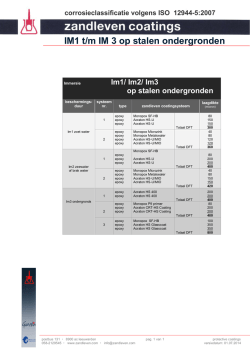 IM1 t/m IM 3 op stalen ondergronden