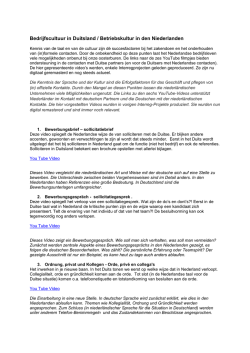 Bedrijfscultuur in Duitsland / Betriebskultur in den Niederlanden