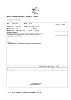 Raadsinformatiebrief inzake nummering objecten