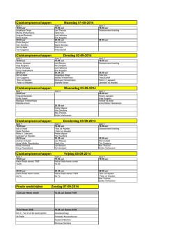 Dagschema clubkampioenschappen 2014