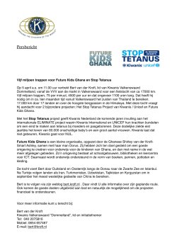 Bert vd Kroft Pressrelease 1 - Vijf miljoen trappen voor Future Kids