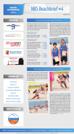 Eindranking Junior Beach Circuit Beachteam Heurkens / van der Wijst
