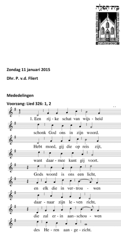 Zondag 11 januari 2015 Dhr. P. v.d. Fliert
