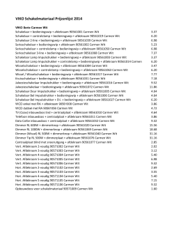 VIKO Schakelmateriaal Prijzenlijst 2014