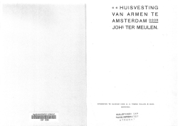 Huisvesting van armen te Amsterdam.