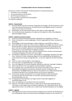 HAVENREGLEMENT WSV HET HAVENTJE BATENBURG Het