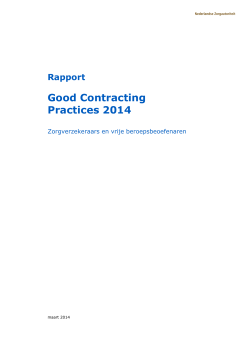 Good Contracting Practices 2014